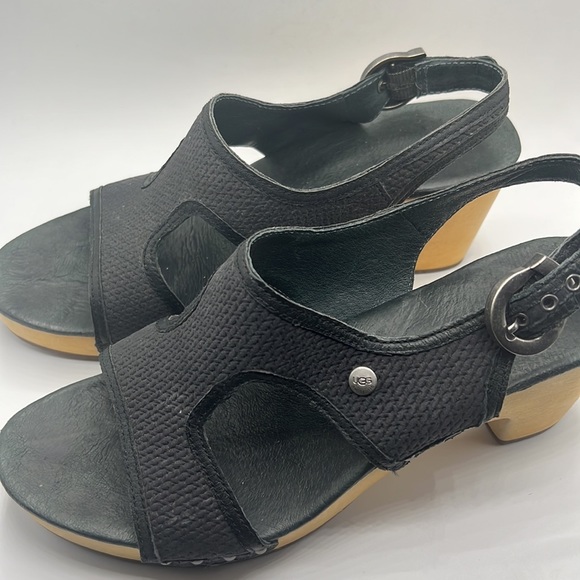 Ugg Black Leather Sandals - Picture 5 of 9